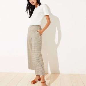 NWT LOFT Checked Wide Leg Cropped Pants